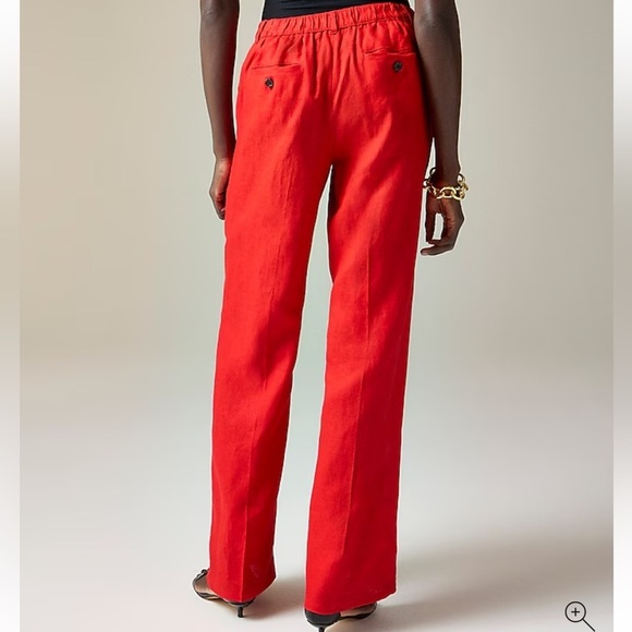 J crew Harbor pant in linen Red Arroyo - Picture 3 of 5